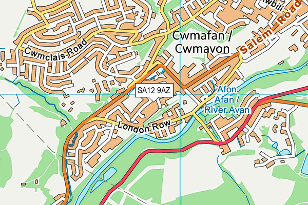 SA12 9AZ map - OS VectorMap District (Ordnance Survey)