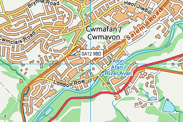 SA12 9BD map - OS VectorMap District (Ordnance Survey)