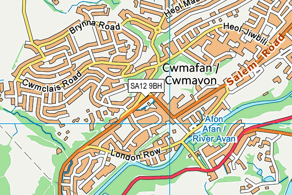 SA12 9BH map - OS VectorMap District (Ordnance Survey)