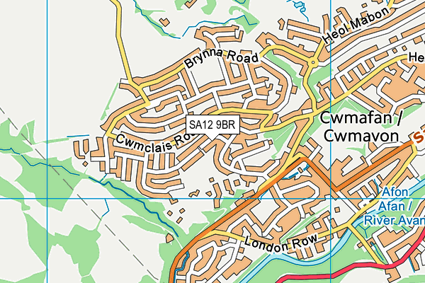 SA12 9BR map - OS VectorMap District (Ordnance Survey)