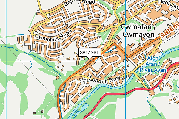 SA12 9BT map - OS VectorMap District (Ordnance Survey)