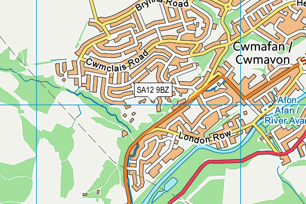 SA12 9BZ map - OS VectorMap District (Ordnance Survey)