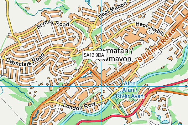 SA12 9DA map - OS VectorMap District (Ordnance Survey)