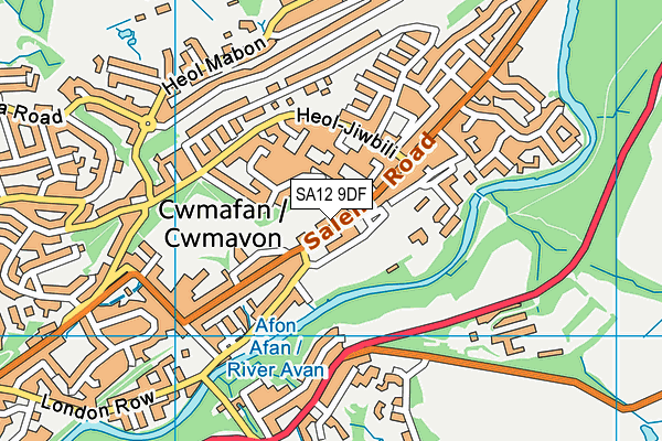 SA12 9DF map - OS VectorMap District (Ordnance Survey)