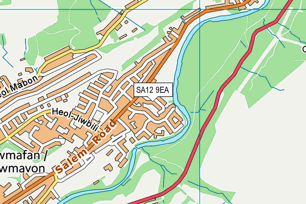 SA12 9EA map - OS VectorMap District (Ordnance Survey)