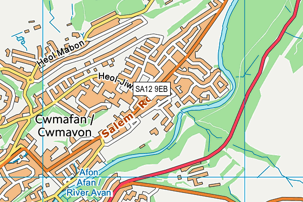 SA12 9EB map - OS VectorMap District (Ordnance Survey)