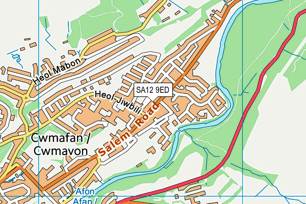 SA12 9ED map - OS VectorMap District (Ordnance Survey)