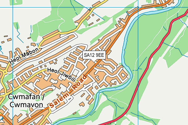 SA12 9EE map - OS VectorMap District (Ordnance Survey)