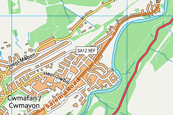 SA12 9EF map - OS VectorMap District (Ordnance Survey)