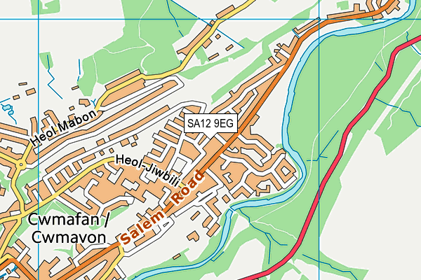SA12 9EG map - OS VectorMap District (Ordnance Survey)