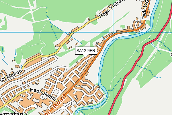 SA12 9ER map - OS VectorMap District (Ordnance Survey)