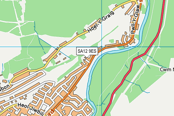 SA12 9ES map - OS VectorMap District (Ordnance Survey)