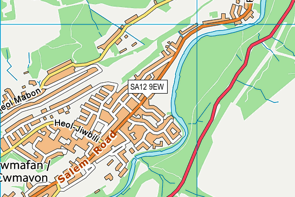 SA12 9EW map - OS VectorMap District (Ordnance Survey)
