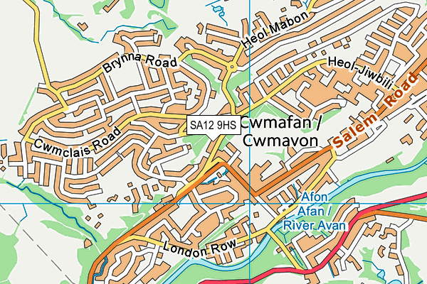 SA12 9HS map - OS VectorMap District (Ordnance Survey)