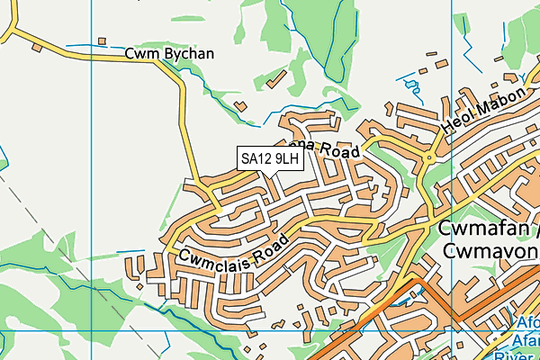 SA12 9LH map - OS VectorMap District (Ordnance Survey)