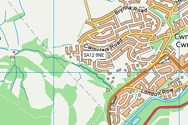 SA12 9NE map - OS VectorMap District (Ordnance Survey)