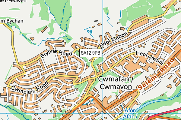 SA12 9PB map - OS VectorMap District (Ordnance Survey)