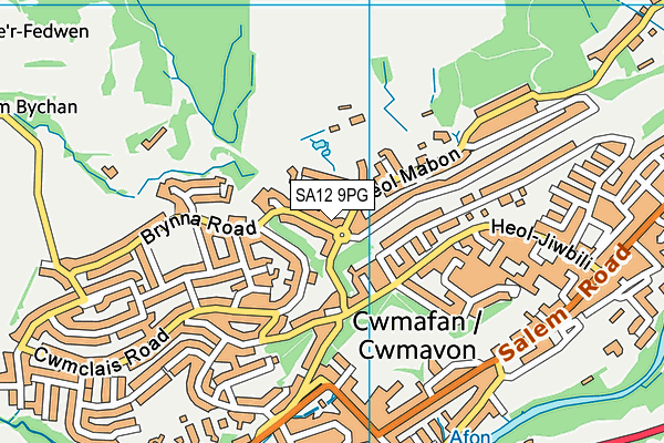 SA12 9PG map - OS VectorMap District (Ordnance Survey)