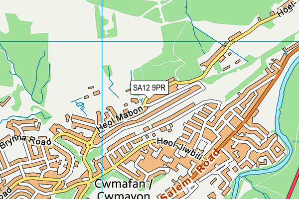 SA12 9PR map - OS VectorMap District (Ordnance Survey)