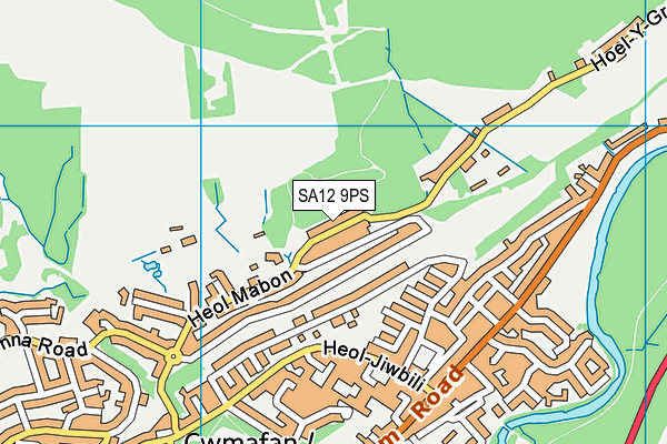 SA12 9PS map - OS VectorMap District (Ordnance Survey)