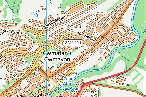 SA12 9PU map - OS VectorMap District (Ordnance Survey)