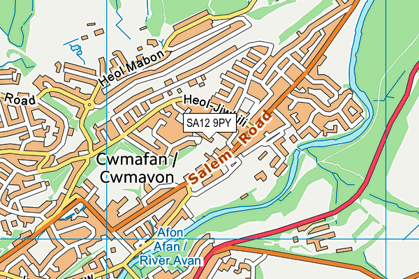 SA12 9PY map - OS VectorMap District (Ordnance Survey)