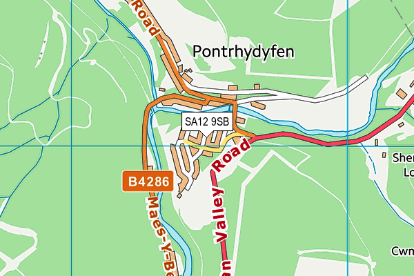 SA12 9SB map - OS VectorMap District (Ordnance Survey)