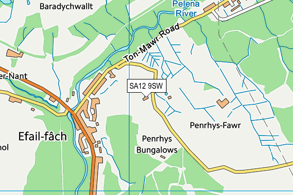 SA12 9SW map - OS VectorMap District (Ordnance Survey)