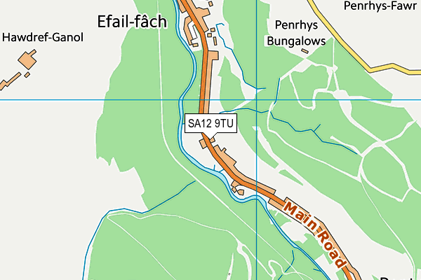 SA12 9TU map - OS VectorMap District (Ordnance Survey)