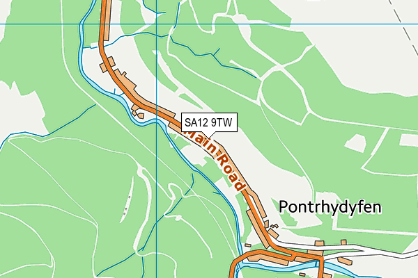 SA12 9TW map - OS VectorMap District (Ordnance Survey)