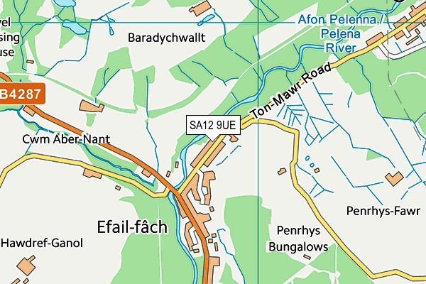 SA12 9UE map - OS VectorMap District (Ordnance Survey)