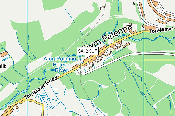 SA12 9UF map - OS VectorMap District (Ordnance Survey)