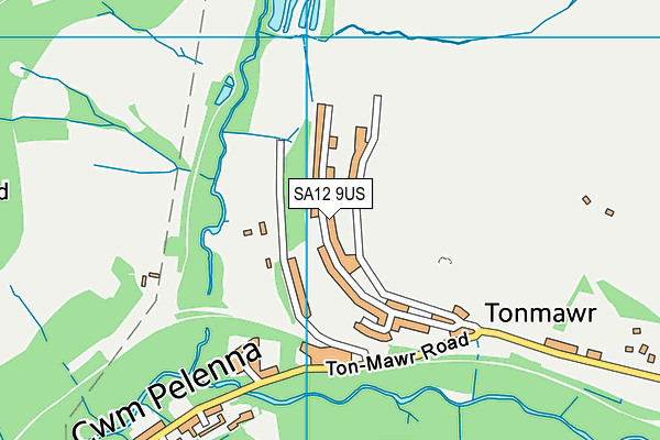 SA12 9US map - OS VectorMap District (Ordnance Survey)