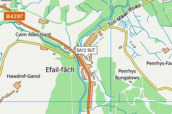 SA12 9UT map - OS VectorMap District (Ordnance Survey)