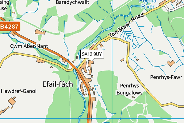 SA12 9UY map - OS VectorMap District (Ordnance Survey)