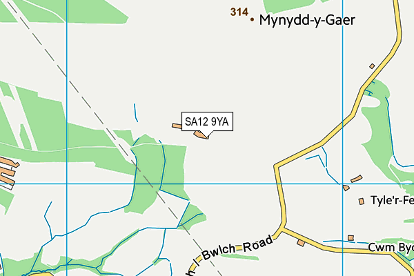 SA12 9YA map - OS VectorMap District (Ordnance Survey)