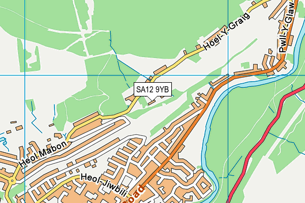 SA12 9YB map - OS VectorMap District (Ordnance Survey)