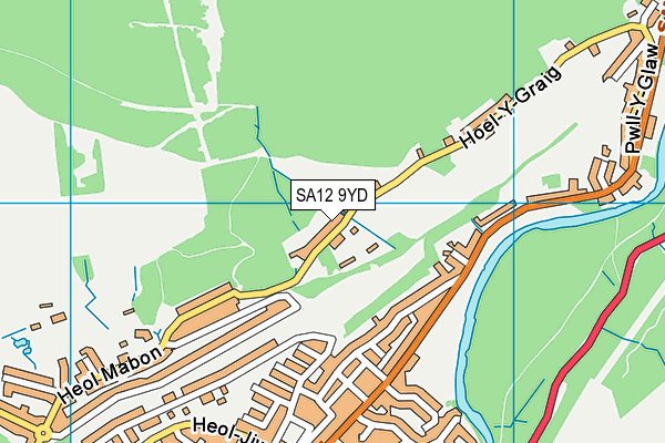 SA12 9YD map - OS VectorMap District (Ordnance Survey)