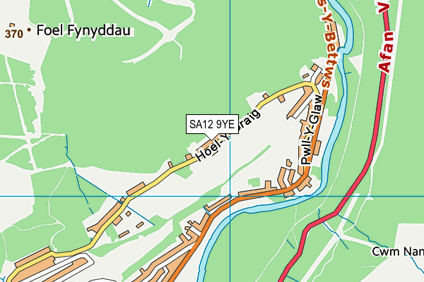 SA12 9YE map - OS VectorMap District (Ordnance Survey)