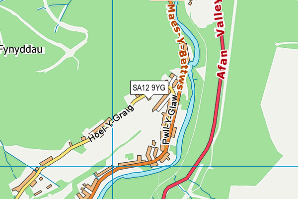 SA12 9YG map - OS VectorMap District (Ordnance Survey)