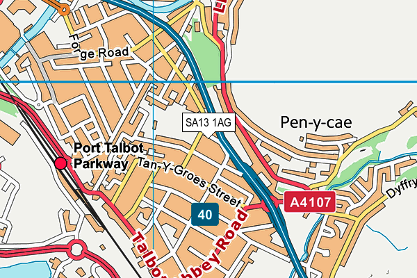 SA13 1AG map - OS VectorMap District (Ordnance Survey)