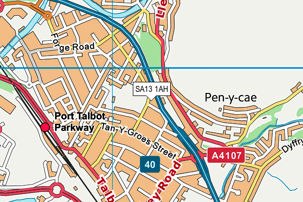 SA13 1AH map - OS VectorMap District (Ordnance Survey)