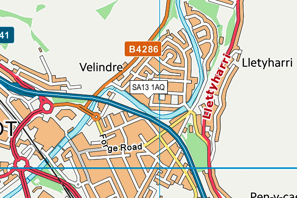 SA13 1AQ map - OS VectorMap District (Ordnance Survey)