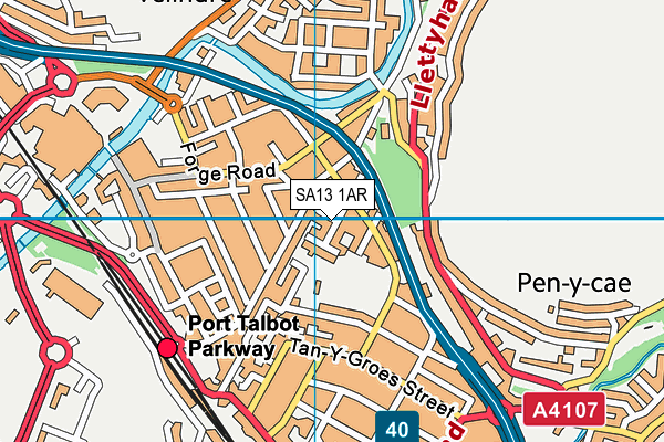 SA13 1AR map - OS VectorMap District (Ordnance Survey)