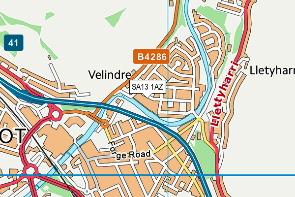 SA13 1AZ map - OS VectorMap District (Ordnance Survey)