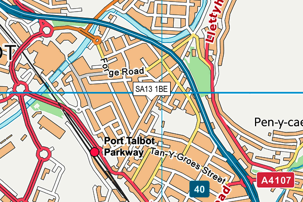 SA13 1BE map - OS VectorMap District (Ordnance Survey)