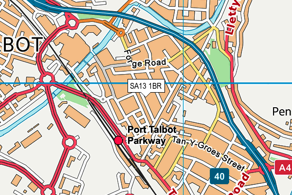 SA13 1BR map - OS VectorMap District (Ordnance Survey)