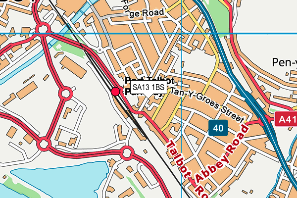 SA13 1BS map - OS VectorMap District (Ordnance Survey)