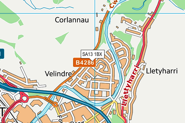 SA13 1BX map - OS VectorMap District (Ordnance Survey)