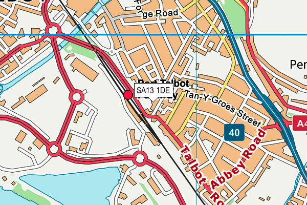 SA13 1DE map - OS VectorMap District (Ordnance Survey)